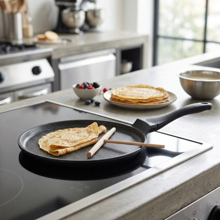 Forma para crepes 24 cm | Forma para panquecas 24 cm | Máquina de crepes de alumínio fundido 24 cm | Antiaderente | Adequada par