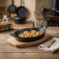 Casserole / Poêle Ovale traitée aelter Magma 17 x 12, Fonte, noir
