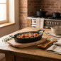 LACOR Magma Oval Cast Iron Casserole [23 x 12 x 6cm] - Black