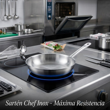  LACOR Chef Stainless Steel Frying Pan - Ø 40 x 6.5 cm