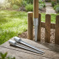 Suporte para poste de madeira Ø 10cm/90cm | Estaca redonda de aço galvanizado | Fixação com martelo em bases de postes de madeir