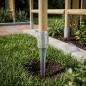 Pack 4 Soporte Poste de Madera Ø 10cm/90cm | Piqueta Acero Galvanizado redonda | Clavar Anclajes Base Poste para Enterrar