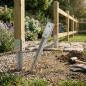 Pack 4 Soporte Poste de Madera 7x7x65 cm | Piqueta Acero Galvanizado cuadrado | Clavar Anclajes Base Poste para Enterrar