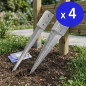 Pack 4 Soporte Poste de Madera 7x7x65 cm | Piqueta Acero Galvanizado cuadrado | Clavar Anclajes Base Poste para Enterrar