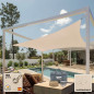 Tenda a vela quadrata in poliestere 5 x 5 x 5 metri, beige 165 gr/m2 UV per giardino