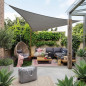 Auvent type Voile en polyester triangulaire 3,6 x 3,6 x 3,6 m, gris 165 gr/m2 UV pour jardin. Corde d'installation inclus