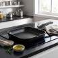 LACOR Grillpfanne - Smooth Eco Stone Grill - Schwarz [28 x 28 cm]