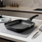 LACOR Grill Pan - Smooth Eco Stone Grill - Black [24 x 24 cm]
