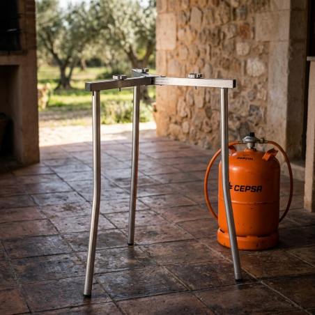 Suporte universal para paellera Lacor | Ajustável | Alumínio cinza 56 cm | Acessório universal para paellera