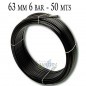 Tuyau d'arrosage PE 63mm 50m, 6 bar, polyéthylène agricole 63 mm noir