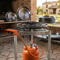 Hornillo Paellero Lacor | Gas Butano | 20-40-60 cm | 3 Quemadores | Para Paelleras 28 a 80 cm | Paellero Profesional