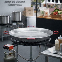 Paellera Lacor Classic Steel | 6 Alças | 130 cm | 200 Porções | Paellera Industrial | Lacor