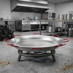 Padella classica in acciaio LACOR 6 manici [130 cm - 200 porzioni]