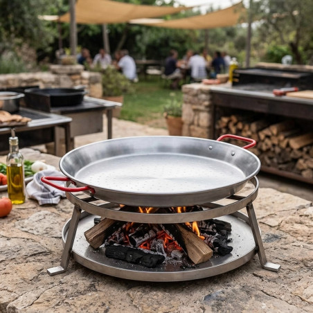 Paellera Lacor Classic Steel | 66 cm | 22 porções | Paellera resistente | Lacor