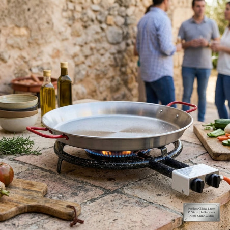  LACOR Classic Steel Paella Pan [50 cm - 14 Servings]