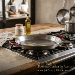  LACOR Classic Steel Paella Pan [42 cm - 10 Servings]