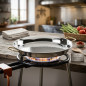 Padella per paella classica valenciana in acciaio inox | 55 cm | 16 porzioni | Padella per paella in acciaio | Lacor