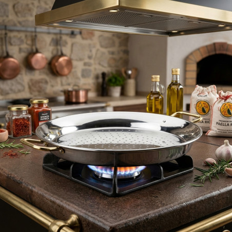 Padella classica valenciana in acciaio inossidabile [46 cm - 12 porzioni]