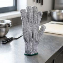 Luva de proteção Lacor | Resistente à abrasão e cortes | Tamanho G | Polietileno | Cinza | Luva profissional para cozinha | Laco