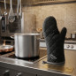 Guante de Cocina Lacor | Retardante a Llamas | Tela | Negro | 36 cm | Guante térmico profesional | Lacor