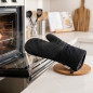 LACOR Mitten Kitchen Cotton and Silicone Glove - Black - 33 cm