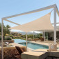 Tenda a vela quadrata in poliestere 5 x 5 x 5 metri, beige 165 gr/m2 UV per giardino