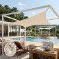Square polyester sail awning 3 x 6, 3 x 6, 3 x 6 meters, beige 165 gr/m2 UV for garden