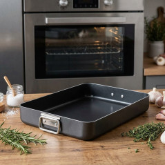  LACOR Non-Stick Aluminum Roasting Tray with Folding Handle 50 x 35 x 7 cm