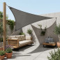 Auvent type Voile en polyester triangulaire 3,6 x 3,6 x 3,6 m, gris 165 gr/m2 UV pour jardin. Corde d'installation inclus