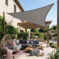 Auvent type Voile en polyester triangulaire 3,6 x 3,6 x 3,6 m, gris 165 gr/m2 UV pour jardin. Corde d'installation inclus