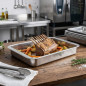 Teglia da forno in metallo Lacor | Acciaio inossidabile | 40 x 31 x 6 cm | Teglia da forno in acciaio inossidabile | Lacor