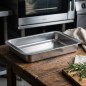 Lacor Metall-Bratblech | Edelstahl | 30 x 21 x 5,5 cm | Professionelles Ofenblech | Lacor