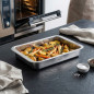 Bandeja Metálica Rustidera Lacor | Inoxidable | 30 x 21 x 5.5 cm | Bandeja para horno profesional | Lacor