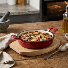  LACOR Red Round Iron Saucepan, 720 ml - 18.5 x 3 cm