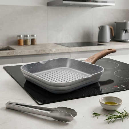 LACOR Grill Stilo Alu-Grillpfanne, grau, 24 x 24 cm – 4,8 cm