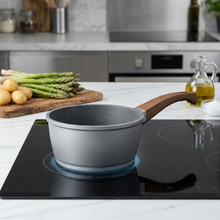  LACOR Stilo Cast Aluminum Straight Saucepan, Grey, 1.8 Liters - 18 x 8.8 cm