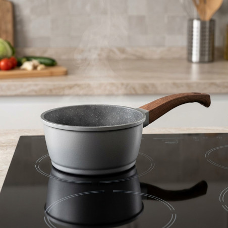  LACOR Stilo Cast Aluminum Straight Saucepan, Grey, 1.2 Liters - 16 x 7.5 cm