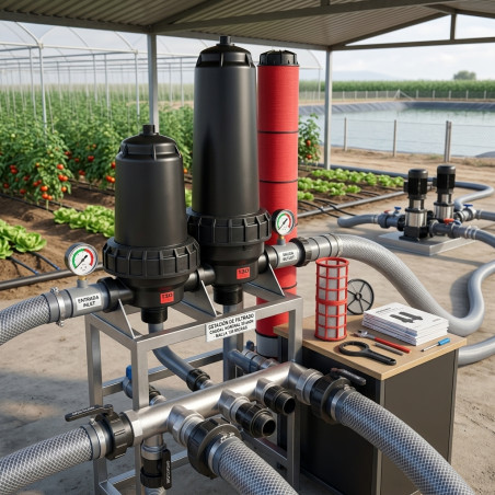 Filtre agricole à maille 3'' long, haut débit 50 m3/h, utilisé dans les installations d'arrosage agricole