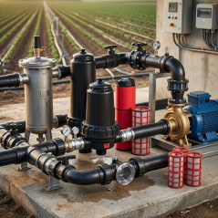 Filtro de malha de 3" para tubo de 90 mm | Filtro de irrigação | Filtração de 50 m3/h | Sistema de filtragem agrícola