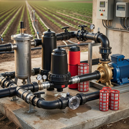 Filtre agricole à maille 3'', haut débit 50 m3/h, utilisé dans les installations d'arrosage agricole