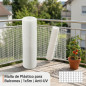 Maille plastique carré 2x2 cm, blanc 1 x 5 m, clôture artificiel pour terrasses, balcons ou jardins