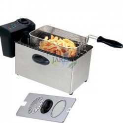 Friteuse électrique 3,5 litres 2000 W Thulos, Acier Inoxydable, Zone froide - Thermostat réglable