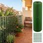 Rete quadra in plastica per terrazzi, balconi o recinzioni 1 x 5 m, quadretti 0,5x0,5 cm, verde	