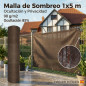 Rete Ombreggiante 1x5 m | Telo Ombra 85% marrone | Frangivista Recinzione Giardino | Tessuto Ombra Privacy Antistrappo Antivento