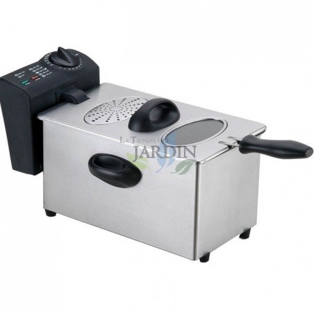 Friggitrice Thulos da 2,5 litri | Friggitrice elettrica da 2000 W con termostato regolabile | Friggitrice in acciaio inossidabil