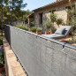 Balkongitter grau 0,9 x 3 m, 100 % Abschirmung