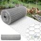 Grillage à Poule 51mm 1x25 m. Galvanisé Maille Hexagonal Cloture poulailler voliere Poulailler Jardin metallique Grillage Triple