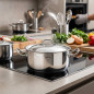 Cacerola Lacor con tapa profesional inoxidable | Capacidad 6,5 L | Ø 28 cm | Cacerola de acero inoxidable