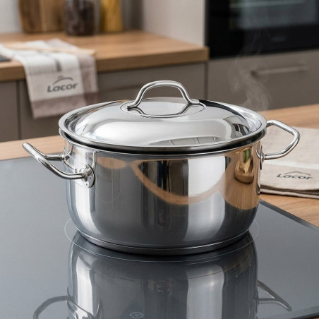 Pentola LACOR con coperchio professionale in acciaio inox, Capacità 2,5 L, Ø 20 cm