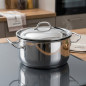 Panela Lacor Professional de Aço Inox com Tampa | Capacidade 2,5 L | 20 cm de Diâmetro | Panela de Aço Inox